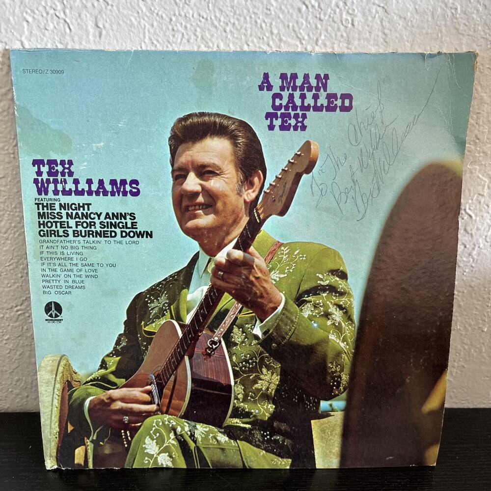 Autographed Tex Williams 1971 LP "A Man Called Tex" LP Monument X 30909
